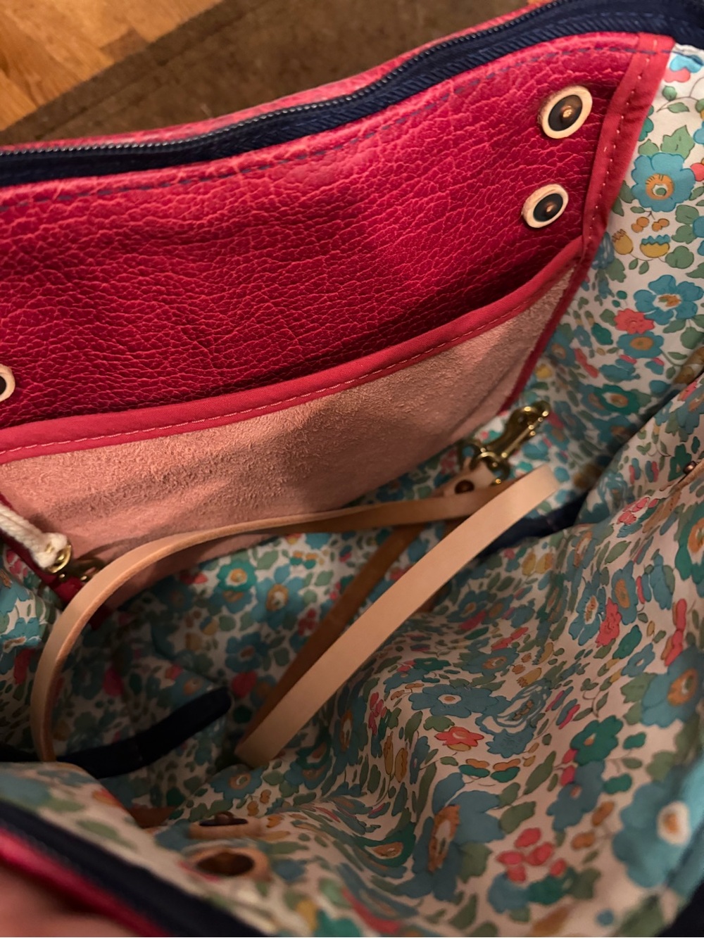 Meanwhile Back on the Farm Limited Edition Raspberry Buffalo Leather Handtote - Picture 10 of 10